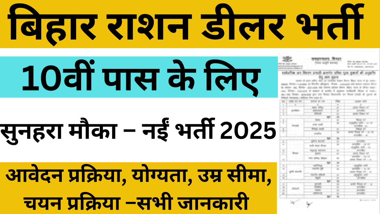 Bihar Ration Dealer 2025 Recruitment